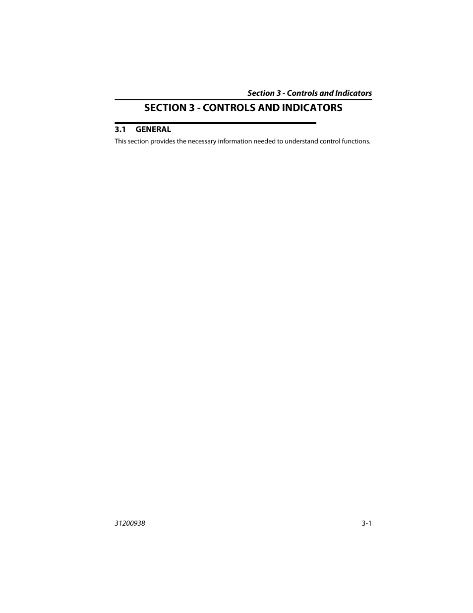 Section 3 - controls and indicators, 1 general, General -1 | JLG 4017RS Operator Manual User Manual | Page 37 / 156