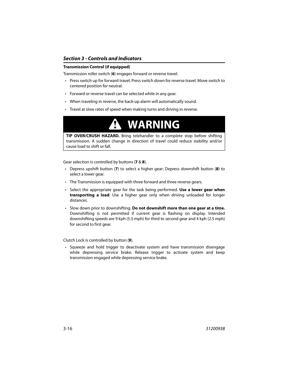 Warning | JLG 4017RS Operator Manual User Manual | Page 52 / 156