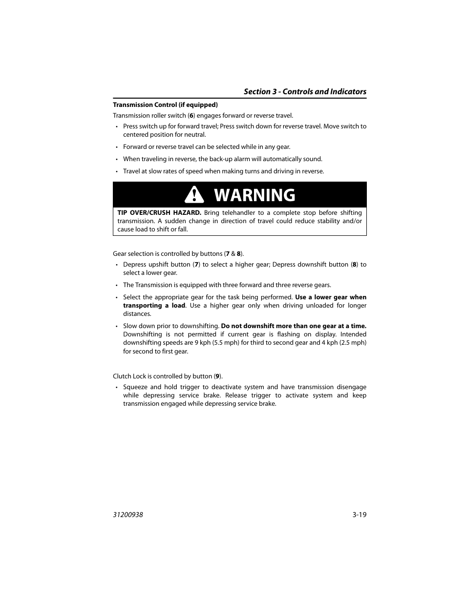 Warning | JLG 4017RS Operator Manual User Manual | Page 55 / 156