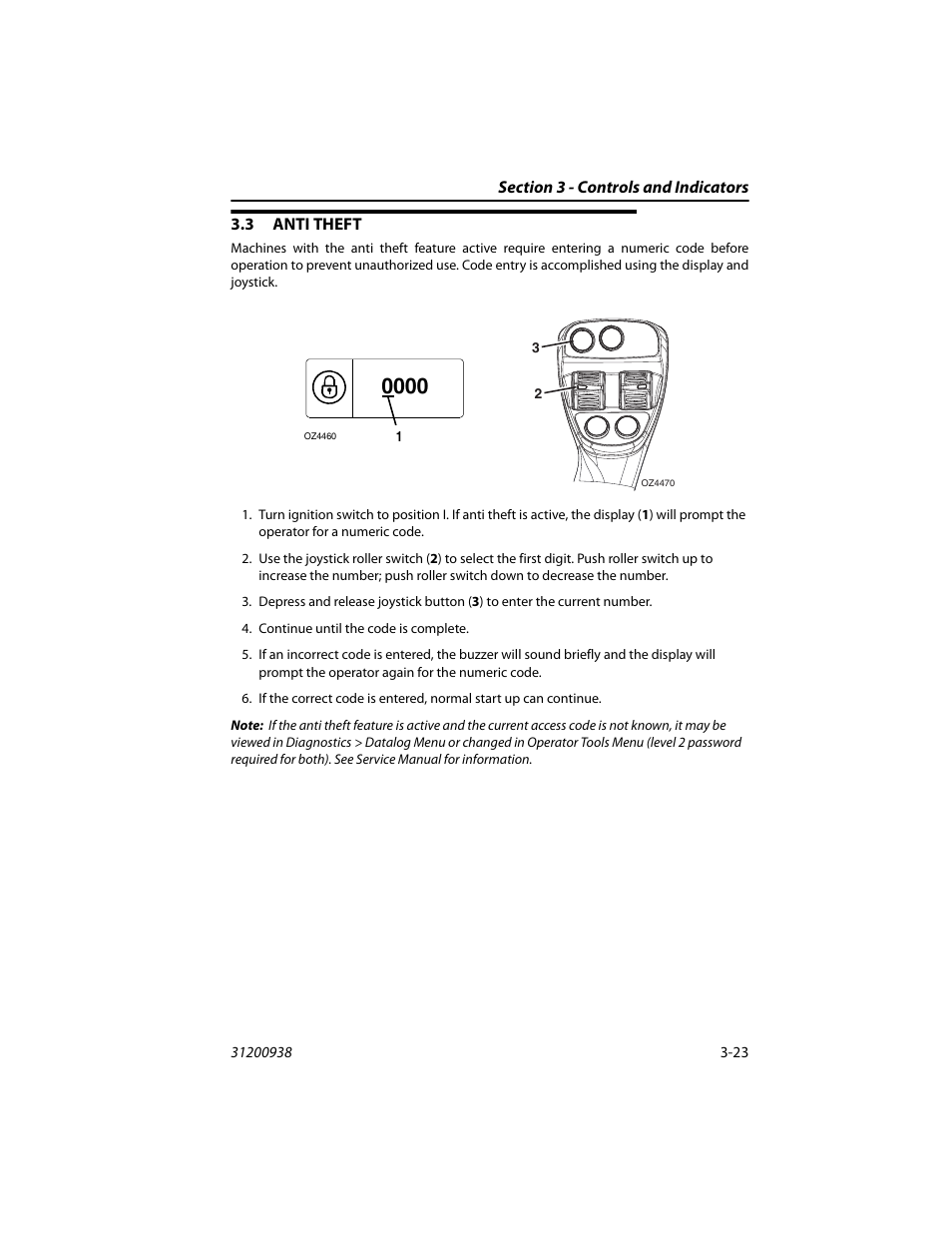 3 anti theft, Anti theft -23 | JLG 4017RS Operator Manual User Manual | Page 59 / 156