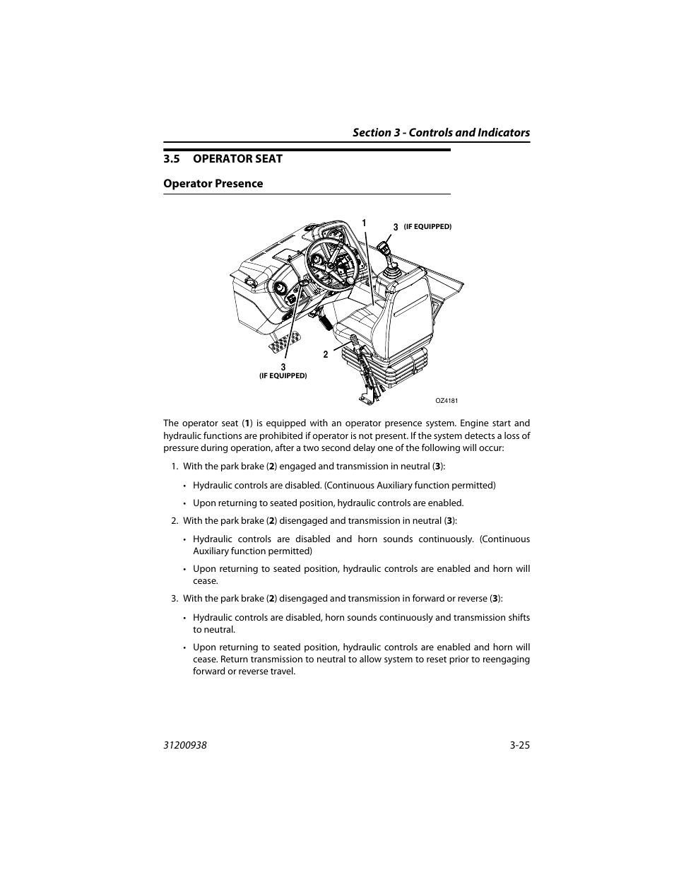 5 operator seat, Operator presence, Operator seat -25 | Operator presence -25 | JLG 4017RS Operator Manual User Manual | Page 61 / 156