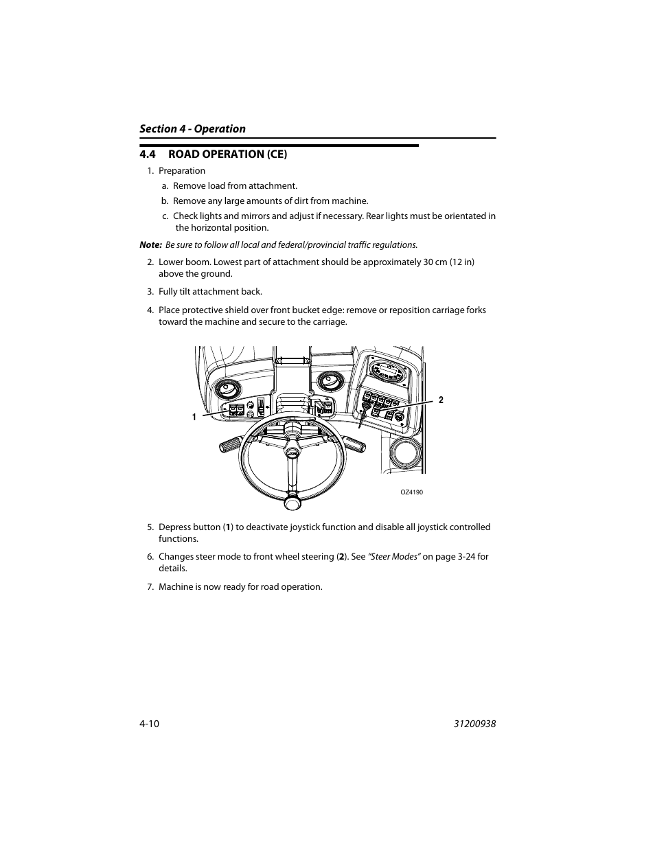 4 road operation (ce), Road operation (ce) -10 | JLG 4017RS Operator Manual User Manual | Page 74 / 156