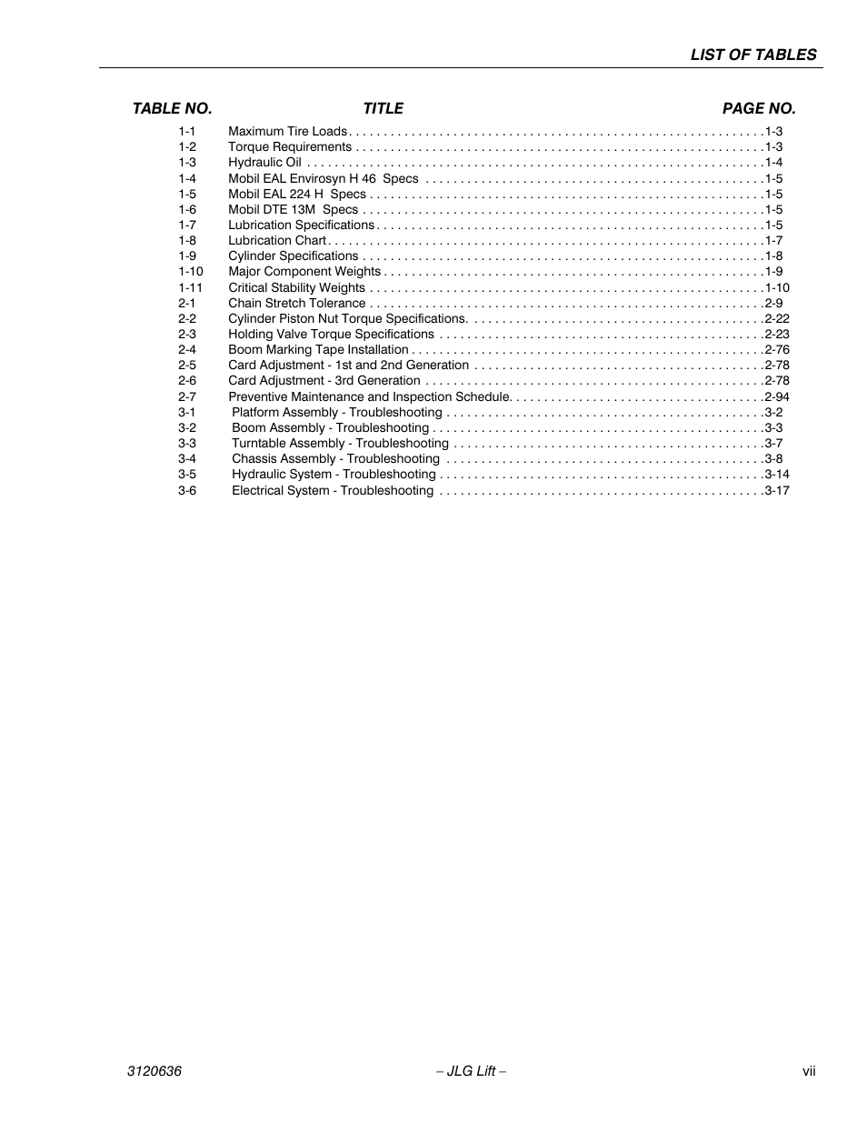 JLG 110HX ANSI Service Manual User Manual | Page 11 / 162