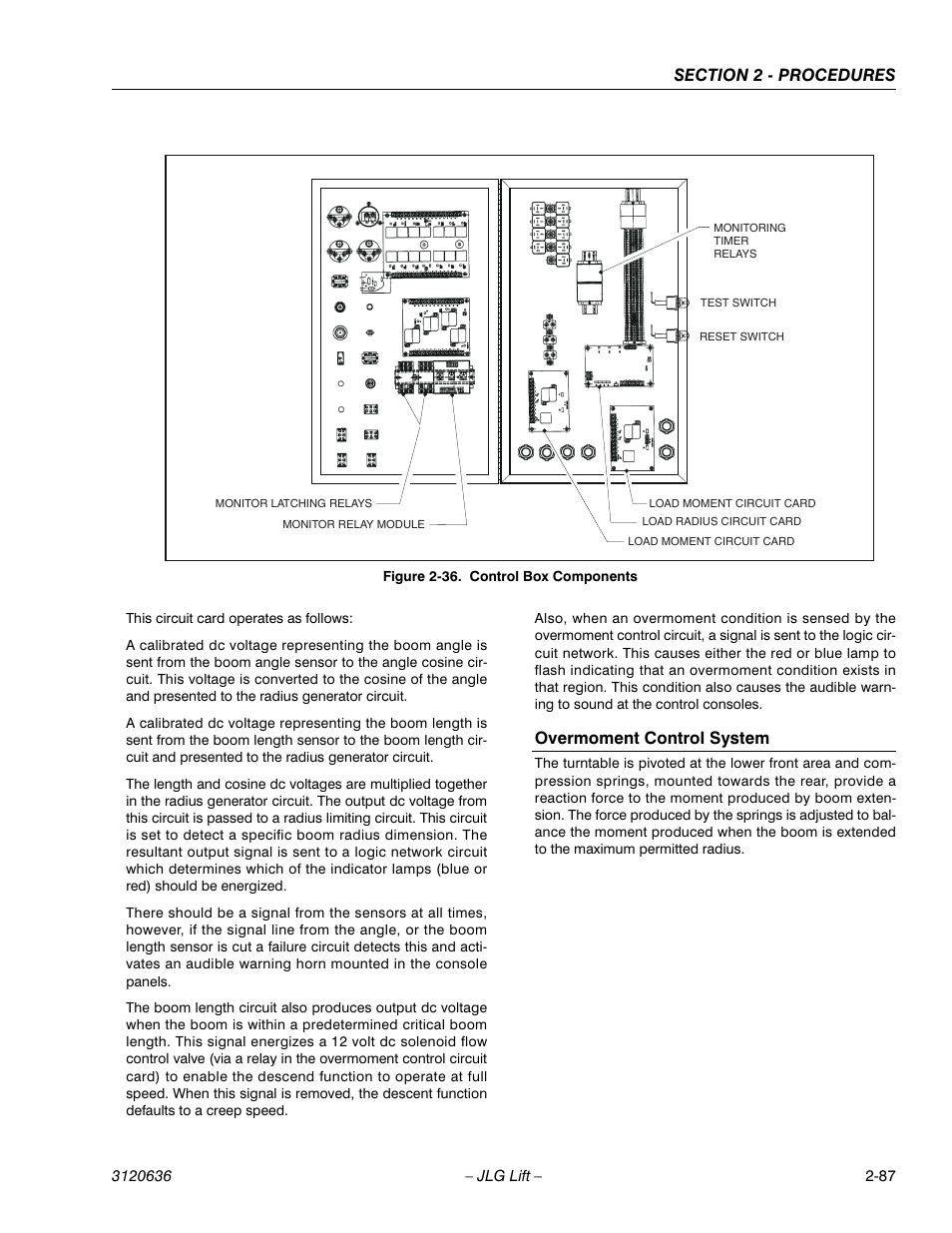Overmoment control system | JLG 110HX ANSI Service Manual User Manual | Page 111 / 162