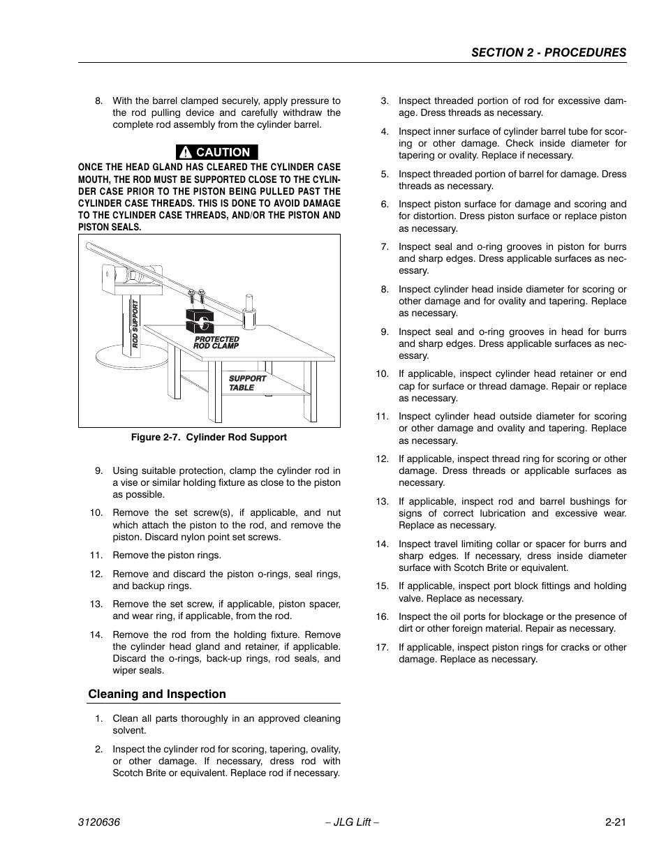 Cleaning and inspection | JLG 110HX ANSI Service Manual User Manual | Page 45 / 162