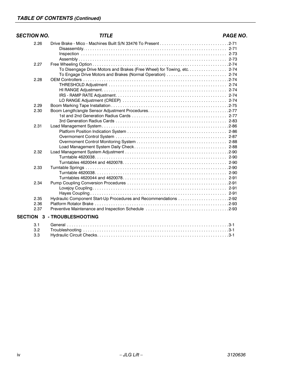 JLG 110HX ANSI Service Manual User Manual | Page 8 / 162