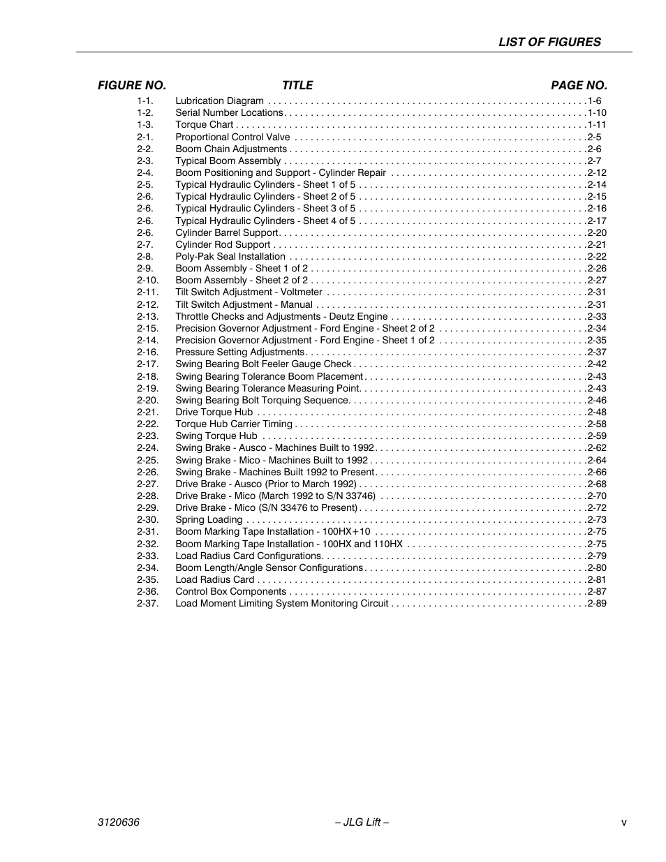 JLG 110HX ANSI Service Manual User Manual | Page 9 / 162