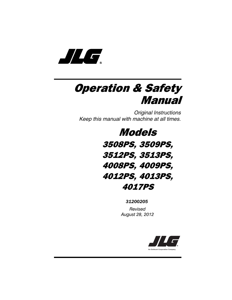 JLG 40xxPS Operator Manual User Manual | 176 pages