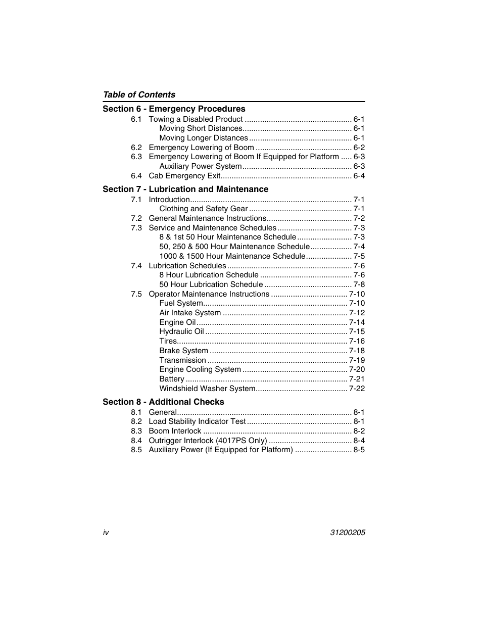 JLG 40xxPS Operator Manual User Manual | Page 10 / 176