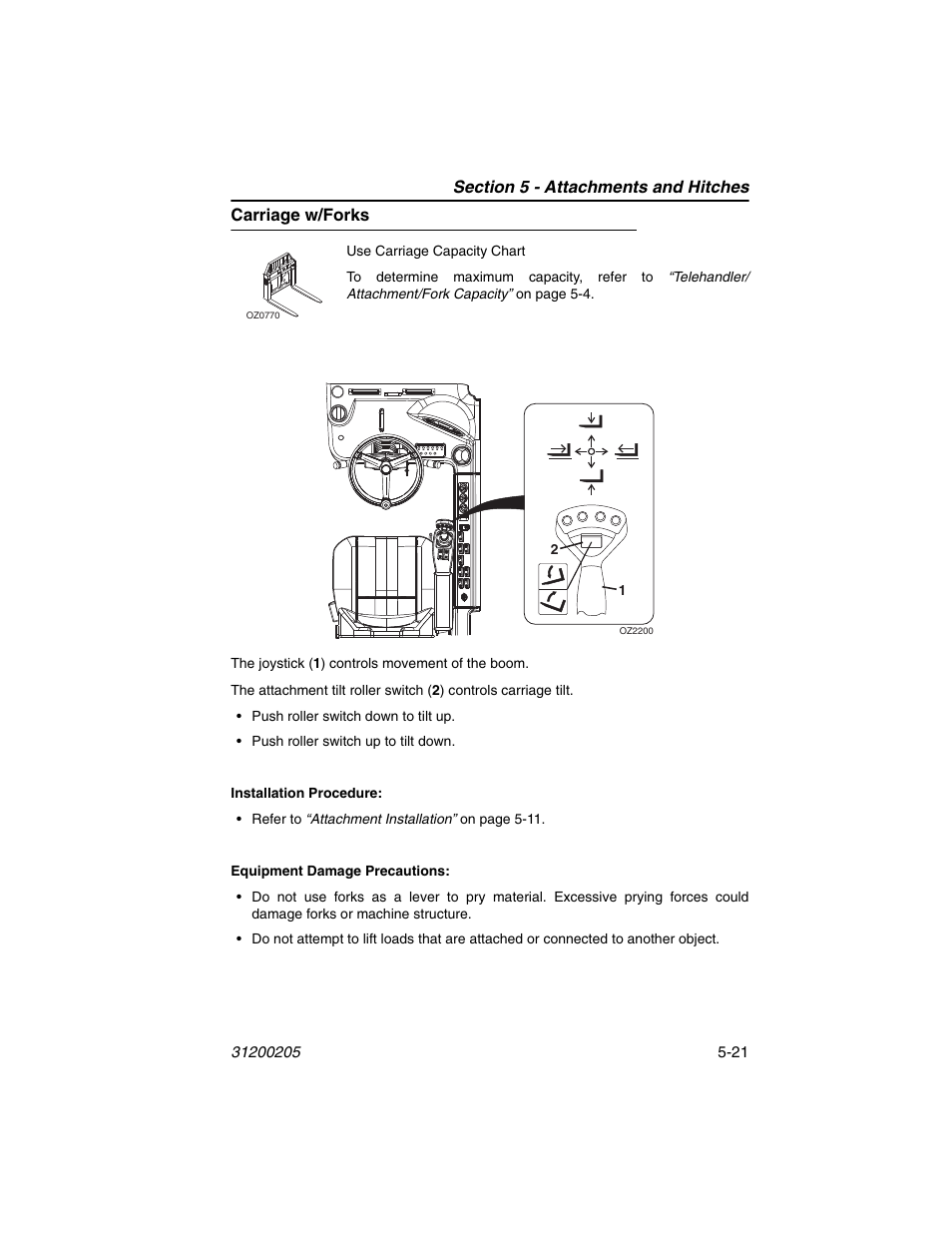 Carriage w/forks, Carriage w/forks -21 | JLG 40xxPS Operator Manual User Manual | Page 101 / 176