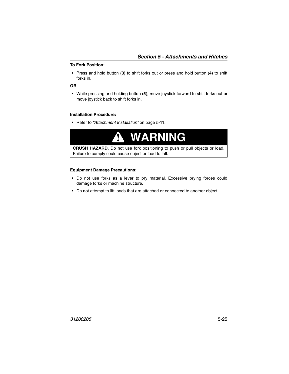Warning | JLG 40xxPS Operator Manual User Manual | Page 105 / 176