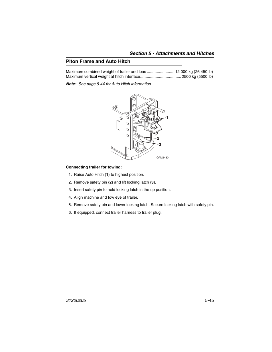 Piton frame and auto hitch, Piton frame and auto hitch -45 | JLG 40xxPS Operator Manual User Manual | Page 125 / 176