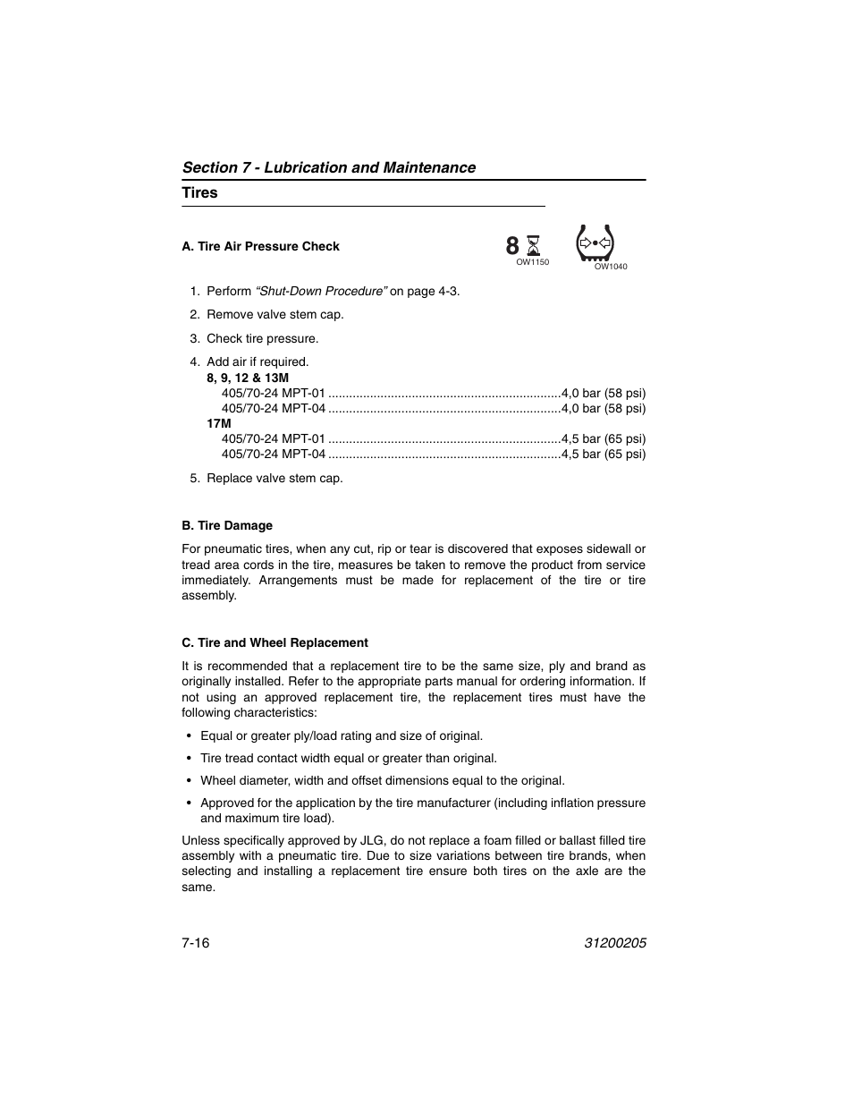 Tires, Tires -16 | JLG 40xxPS Operator Manual User Manual | Page 146 / 176