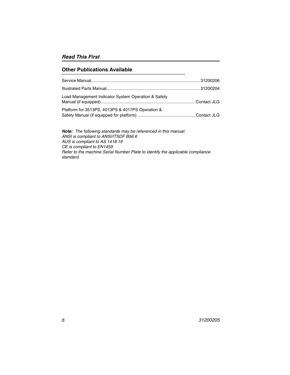 JLG 40xxPS Operator Manual User Manual | Page 6 / 176