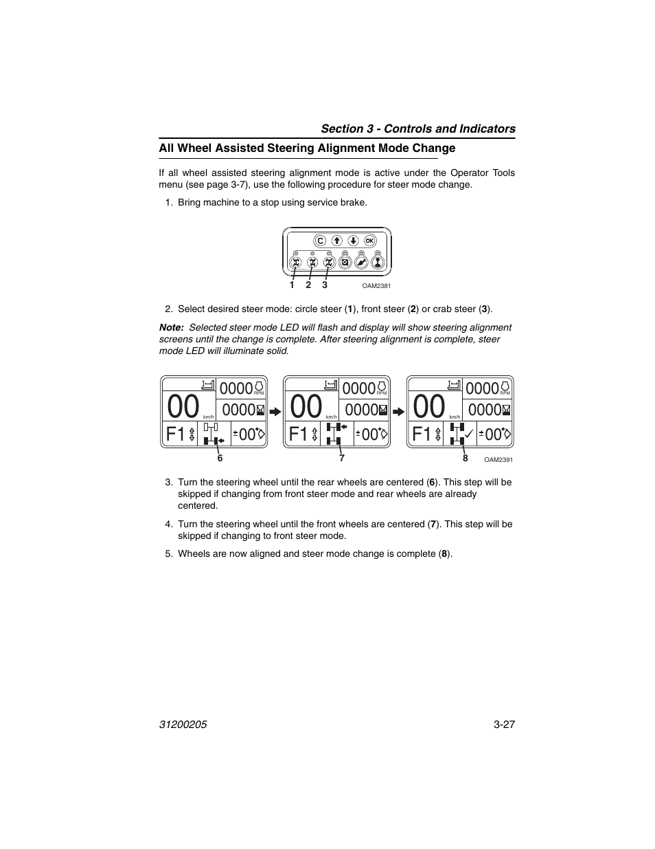 All wheel assisted steering alignment mode change | JLG 40xxPS Operator Manual User Manual | Page 63 / 176