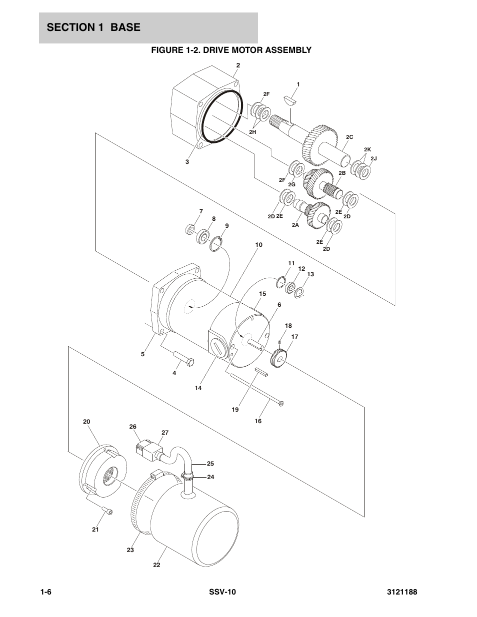 Figure 1-2. drive motor assembly | JLG SSV10 Parts Manual User Manual | Page 12 / 84