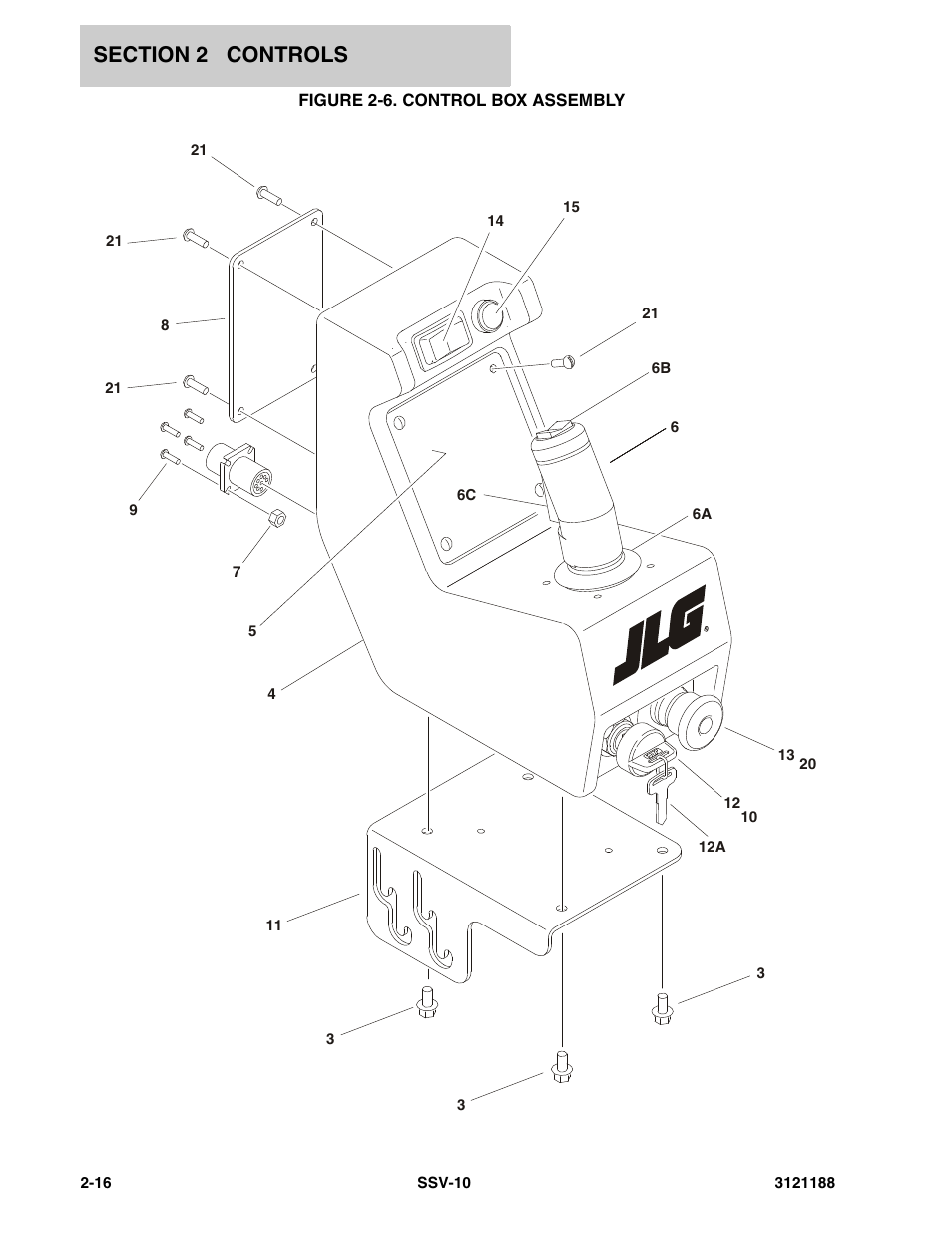 Figure 2-6. control box assembly | JLG SSV10 Parts Manual User Manual | Page 32 / 84