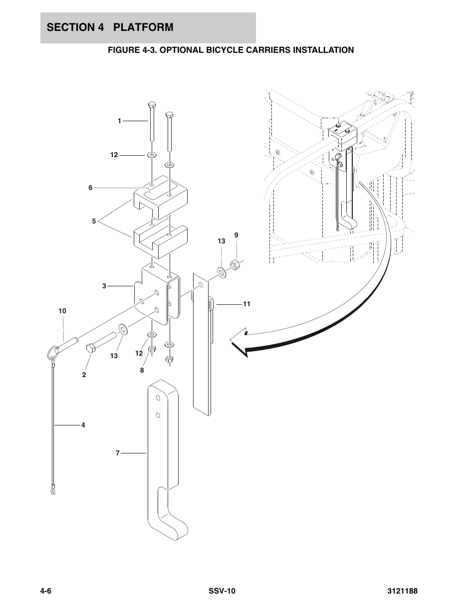 Figure 4-3. optional bicycle carriers installation | JLG SSV10 Parts Manual User Manual | Page 44 / 84