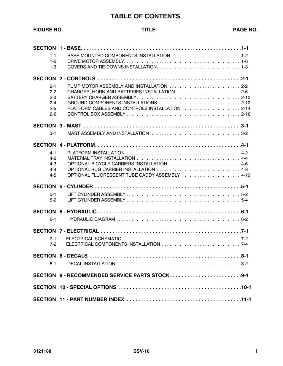 JLG SSV10 Parts Manual User Manual | Page 5 / 84