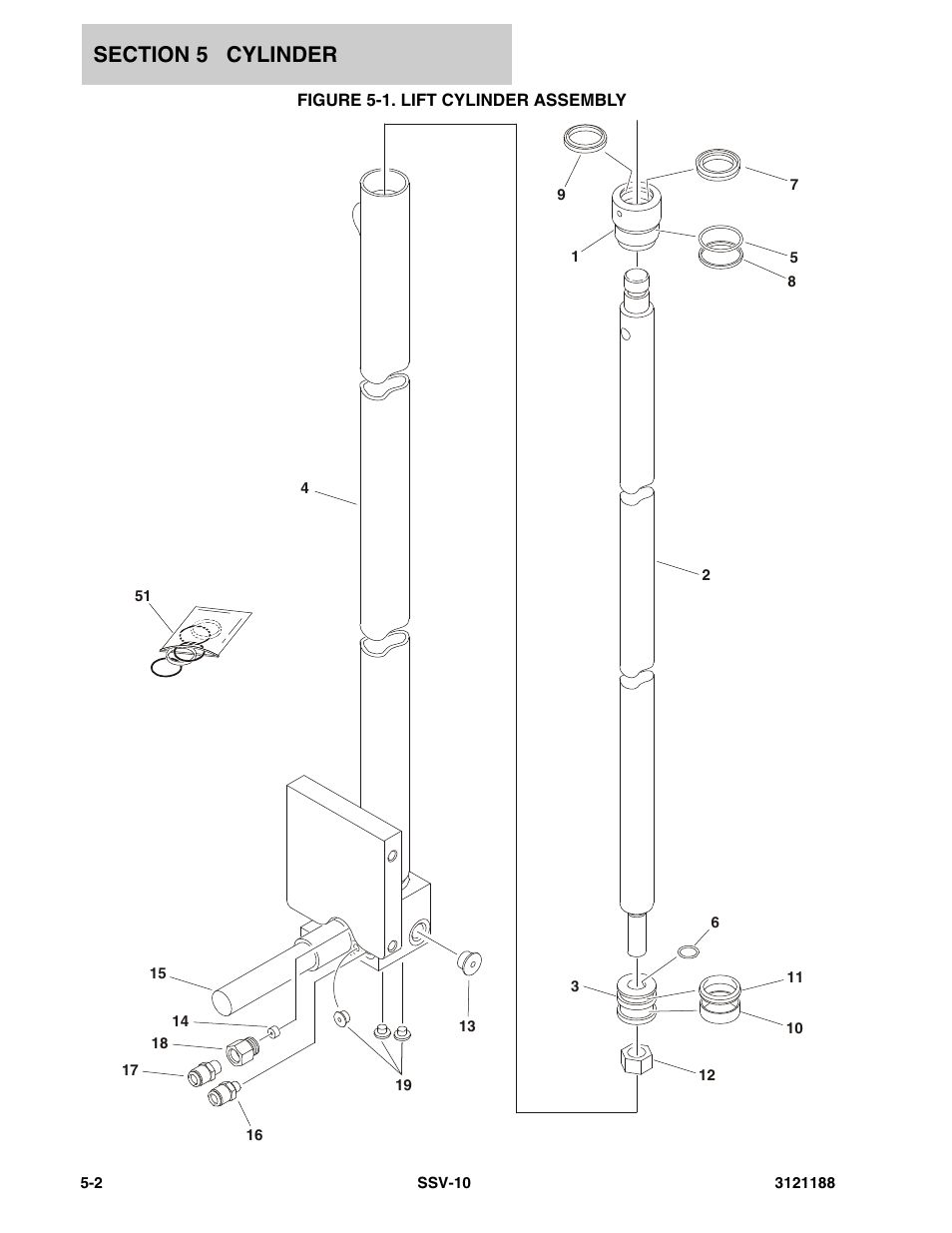 Figure 5-1. lift cylinder assembly | JLG SSV10 Parts Manual User Manual | Page 52 / 84
