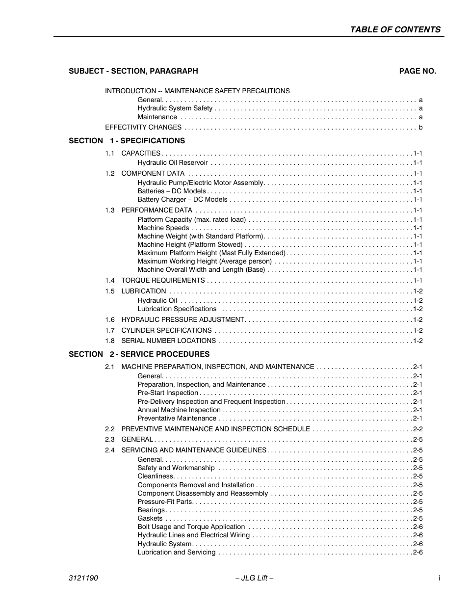 JLG 19AMI Service Manual User Manual | Page 7 / 60