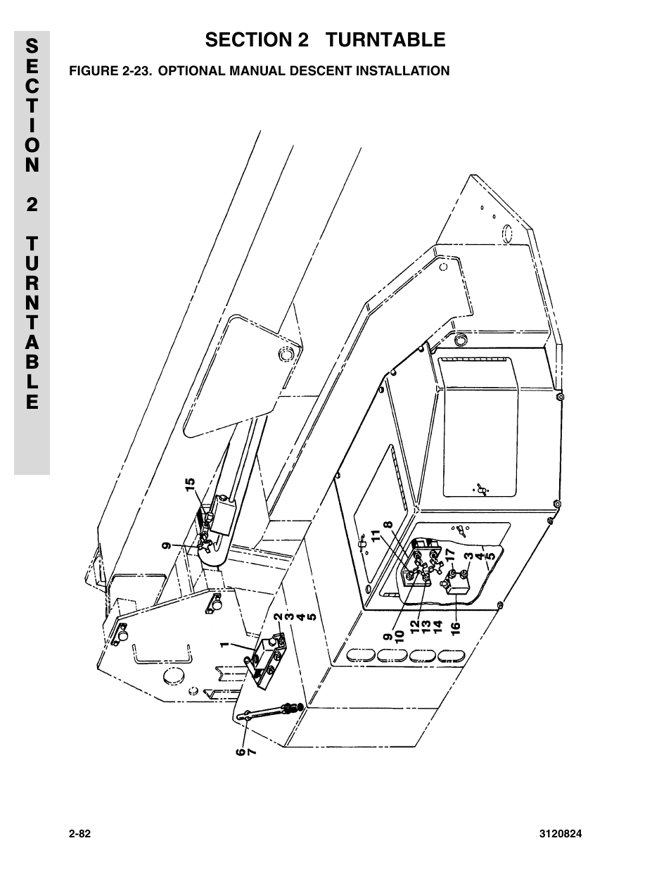 Figure 2-23. optional manual descent installation | JLG 45HA Parts Manual User Manual | Page 142 / 294