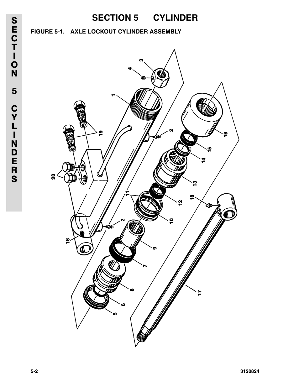 Figure 5-1. axle lockout cylinder assembly | JLG 45HA Parts Manual User Manual | Page 210 / 294