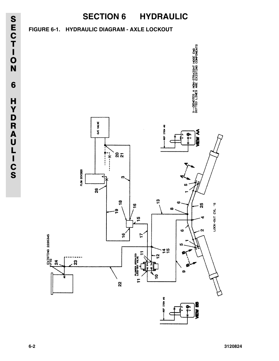 Figure 6-1. hydraulic diagram - axle lockout | JLG 45HA Parts Manual User Manual | Page 236 / 294
