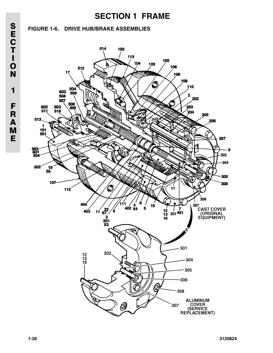 Figure 1-6. drive hub/brake assemblies | JLG 45HA Parts Manual User Manual | Page 34 / 294