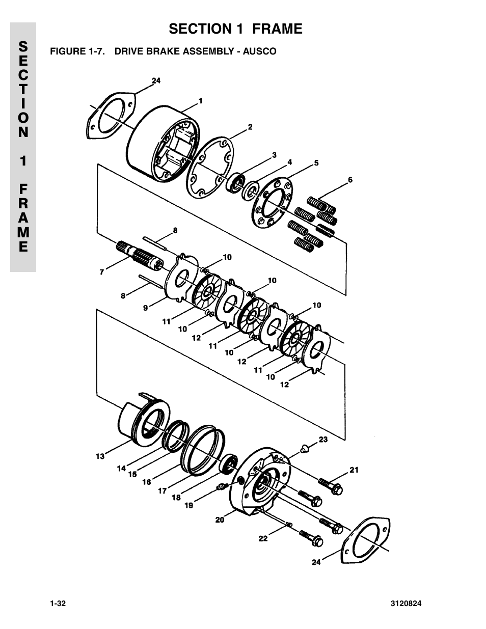 Figure 1-7. drive brake assembly - ausco | JLG 45HA Parts Manual User Manual | Page 40 / 294