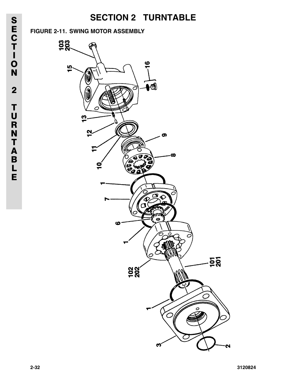 Figure 2-11. swing motor assembly | JLG 45HA Parts Manual User Manual | Page 92 / 294