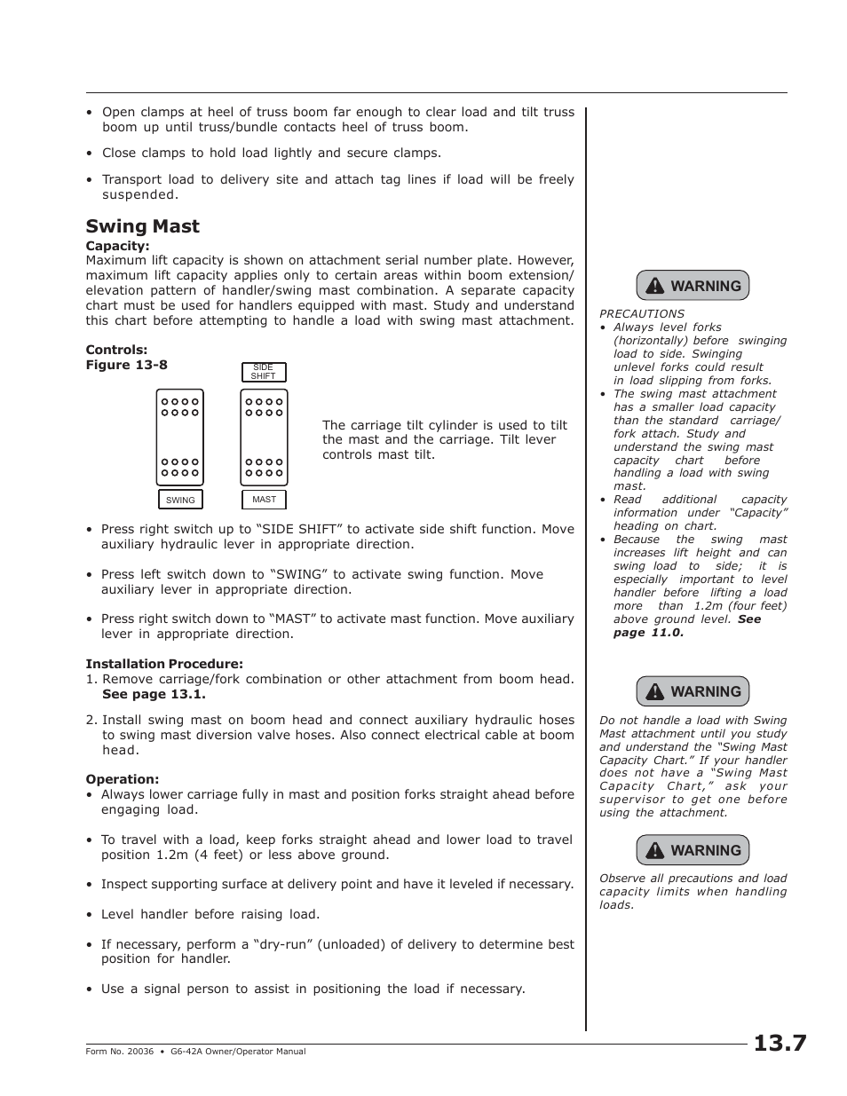 Swing mast | JLG G6-42A Operator Manual User Manual | Page 43 / 58