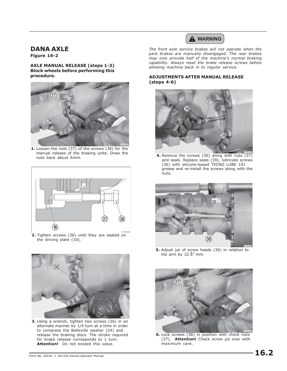 Dana axle | JLG G6-42A Operator Manual User Manual | Page 49 / 58