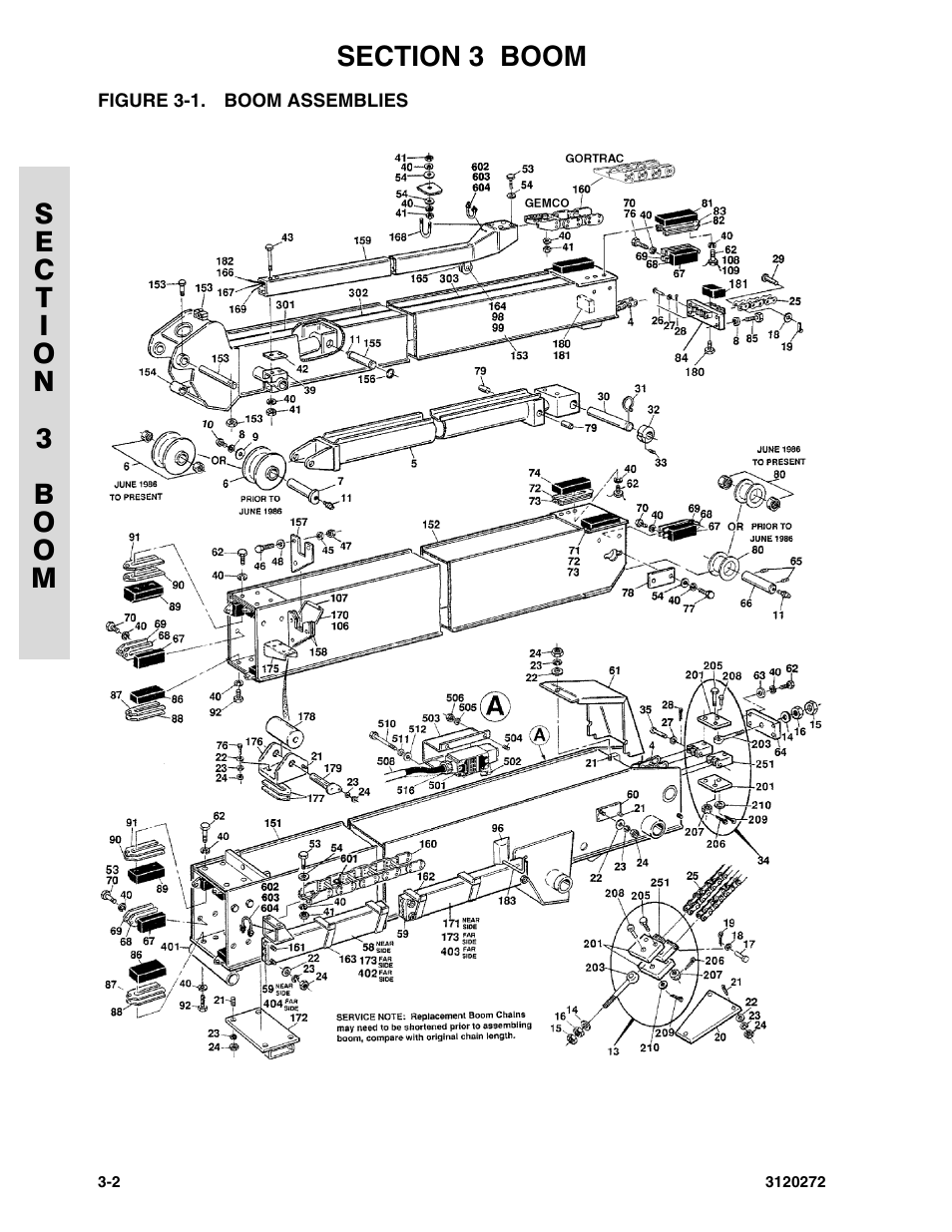 Figure 3-1. boom assemblies | JLG 80H ANSI Parts Manual User Manual | Page 288 / 548