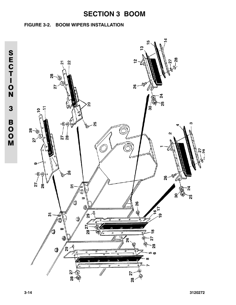 Figure 3-2. boom wipers installation | JLG 80H ANSI Parts Manual User Manual | Page 300 / 548