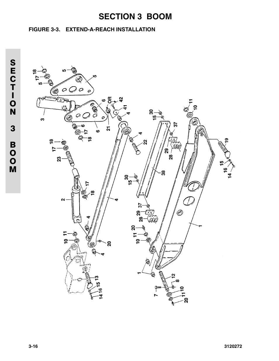 Figure 3-3. extend-a-reach installation | JLG 80H ANSI Parts Manual User Manual | Page 302 / 548