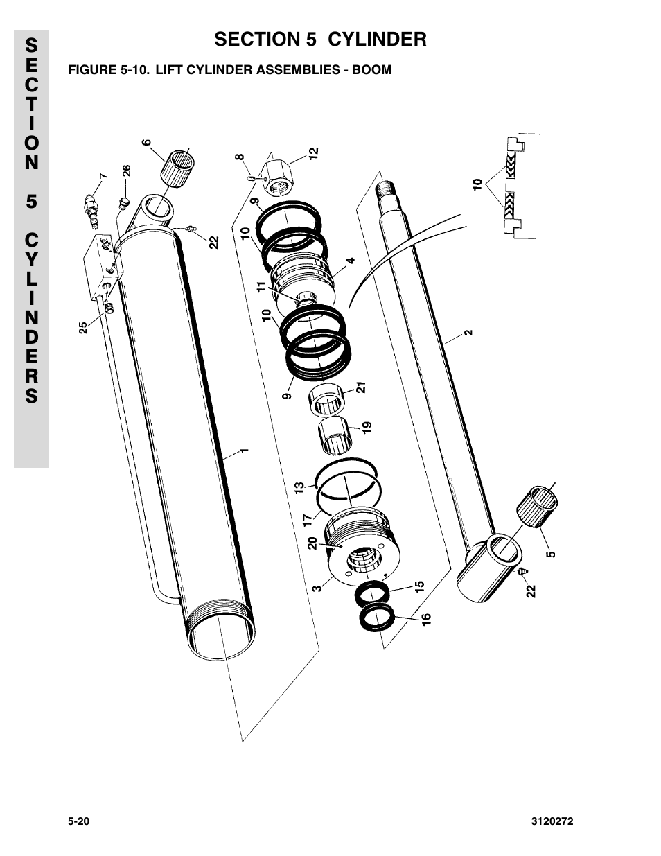 Figure 5-10. lift cylinder assemblies - boom | JLG 80H ANSI Parts Manual User Manual | Page 372 / 548