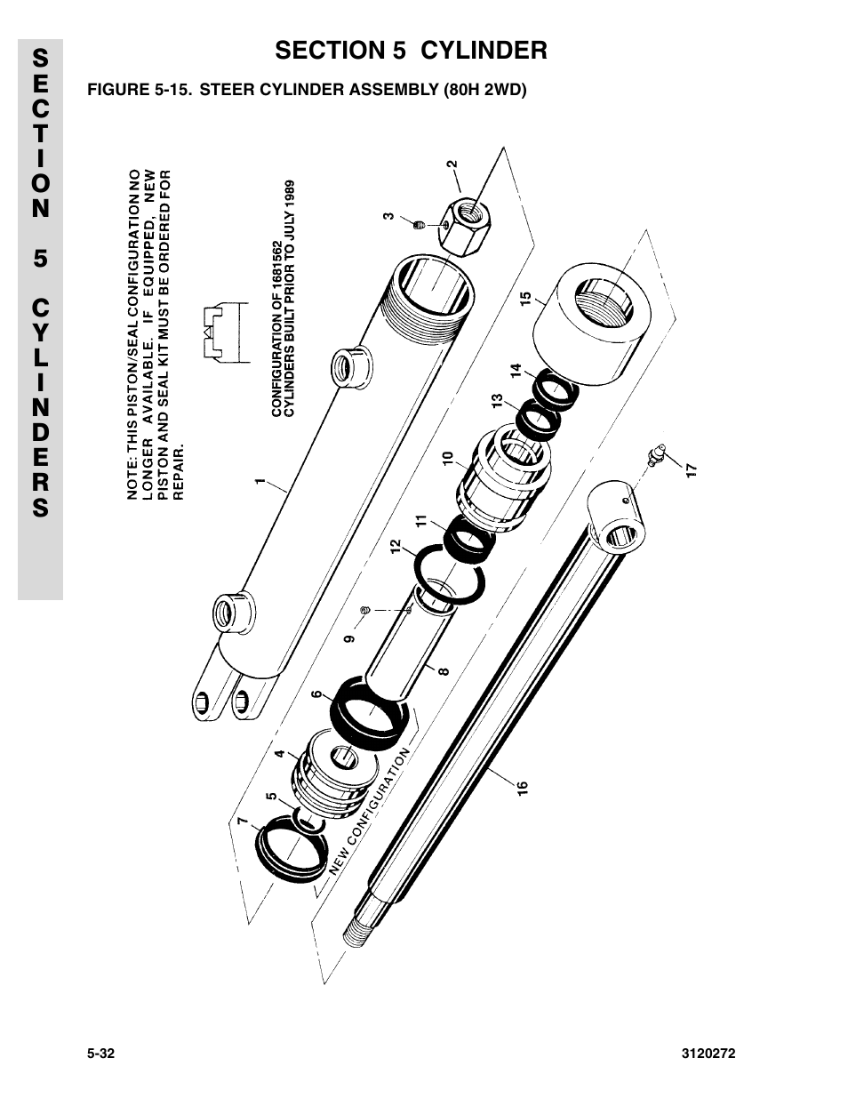 Figure 5-15. steer cylinder assembly (80h 2wd) | JLG 80H ANSI Parts Manual User Manual | Page 384 / 548