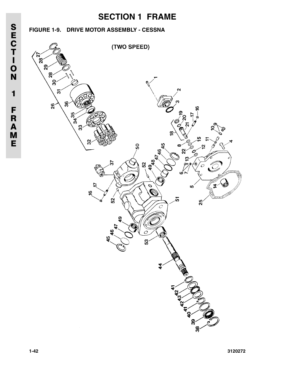 Figure 1-9. drive motor assembly - cessna | JLG 80H ANSI Parts Manual User Manual | Page 50 / 548