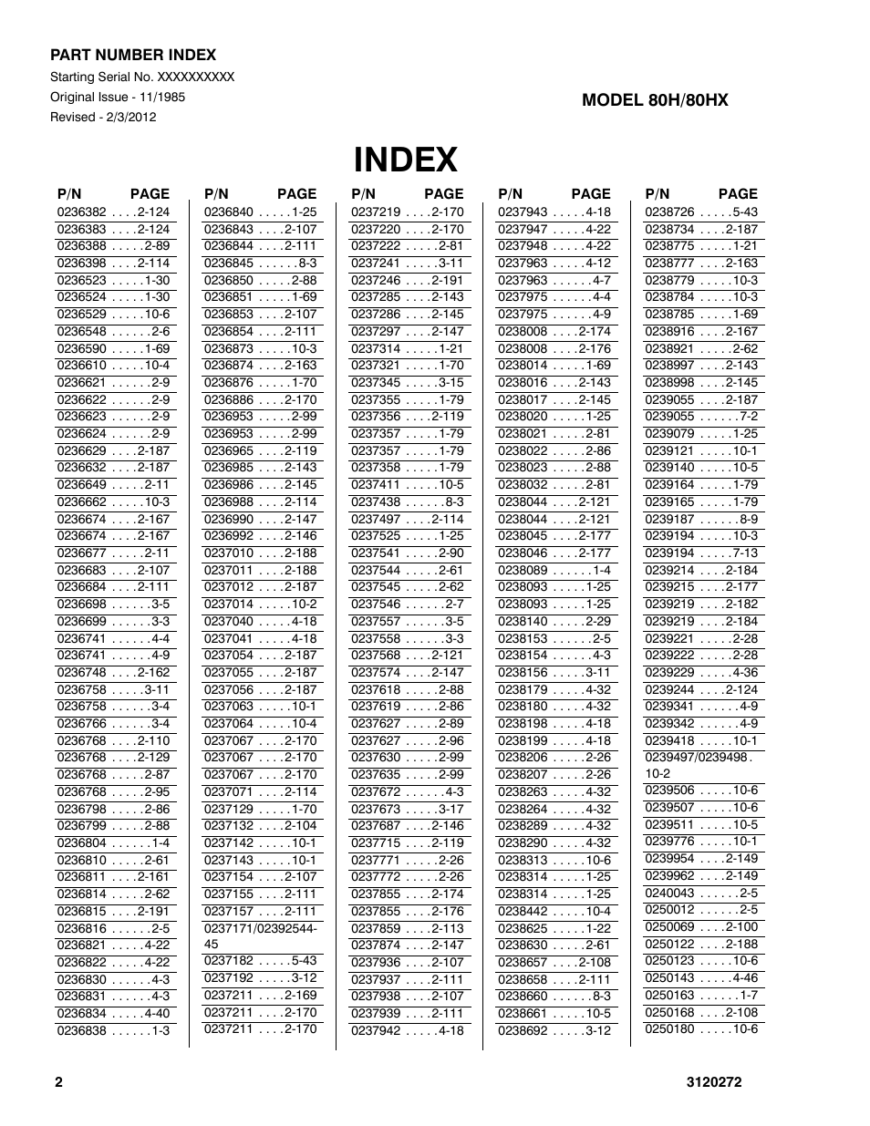 Index | JLG 80H ANSI Parts Manual User Manual | Page 514 / 548