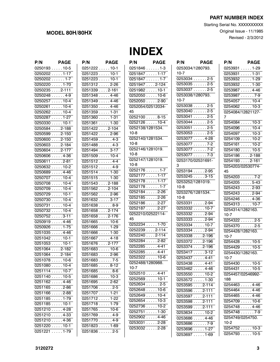 Index | JLG 80H ANSI Parts Manual User Manual | Page 515 / 548