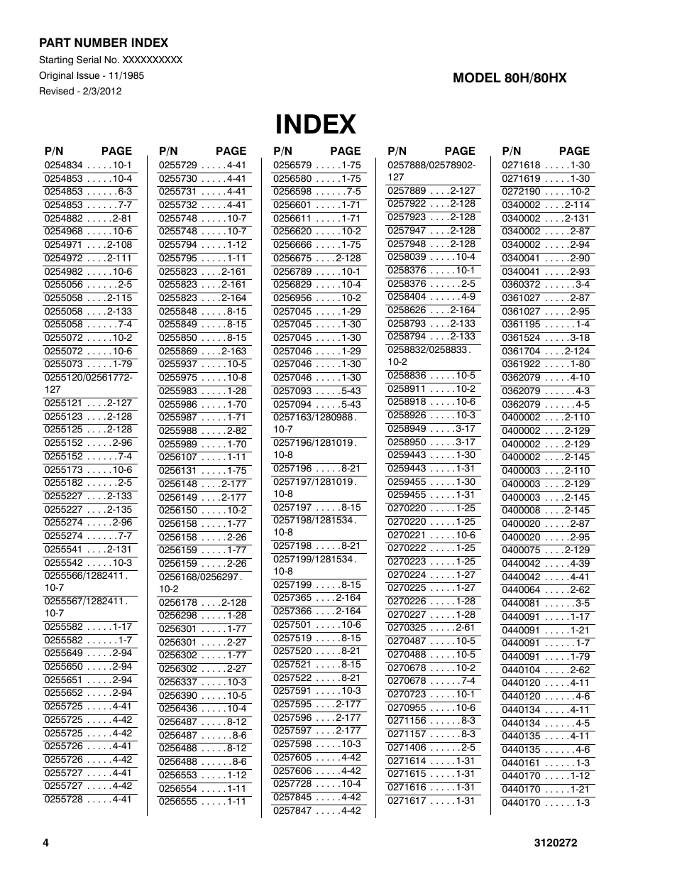 Index | JLG 80H ANSI Parts Manual User Manual | Page 516 / 548