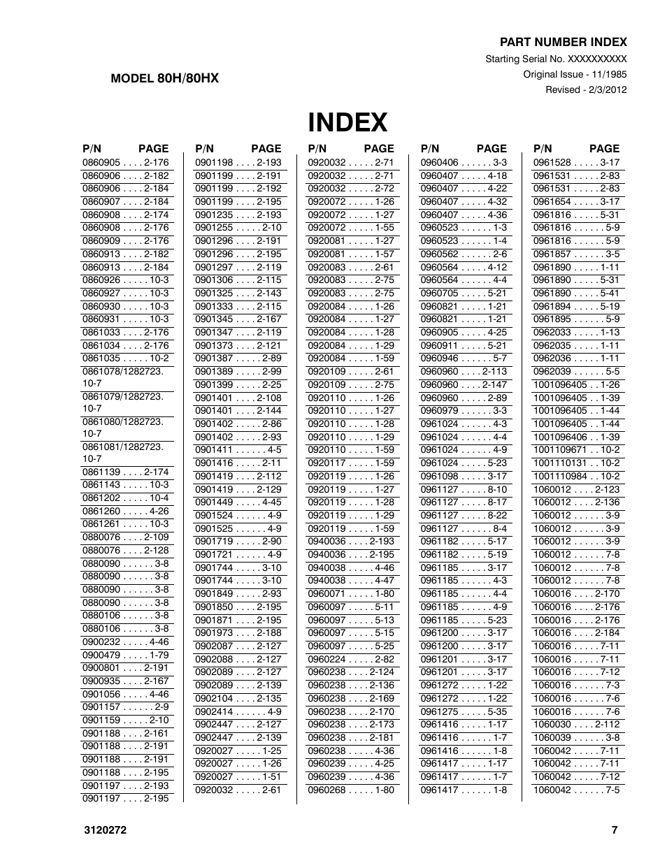 Index | JLG 80H ANSI Parts Manual User Manual | Page 519 / 548