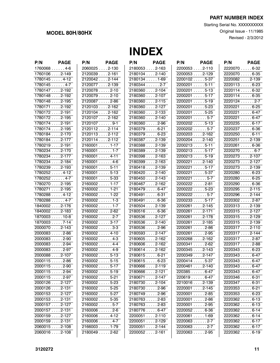 Index | JLG 80H ANSI Parts Manual User Manual | Page 523 / 548