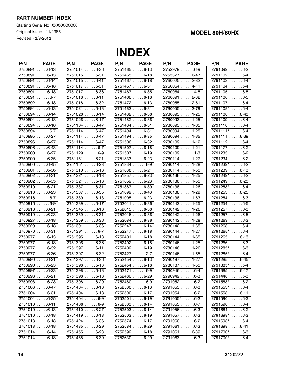 Index | JLG 80H ANSI Parts Manual User Manual | Page 526 / 548