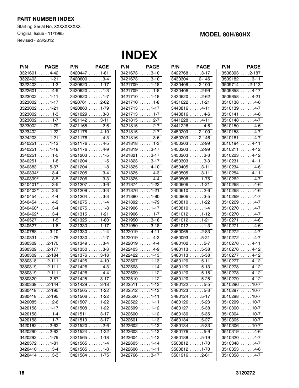 Index | JLG 80H ANSI Parts Manual User Manual | Page 530 / 548