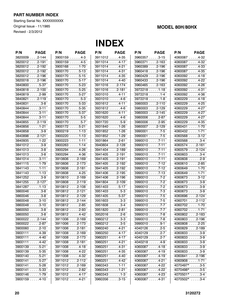 Index | JLG 80H ANSI Parts Manual User Manual | Page 532 / 548