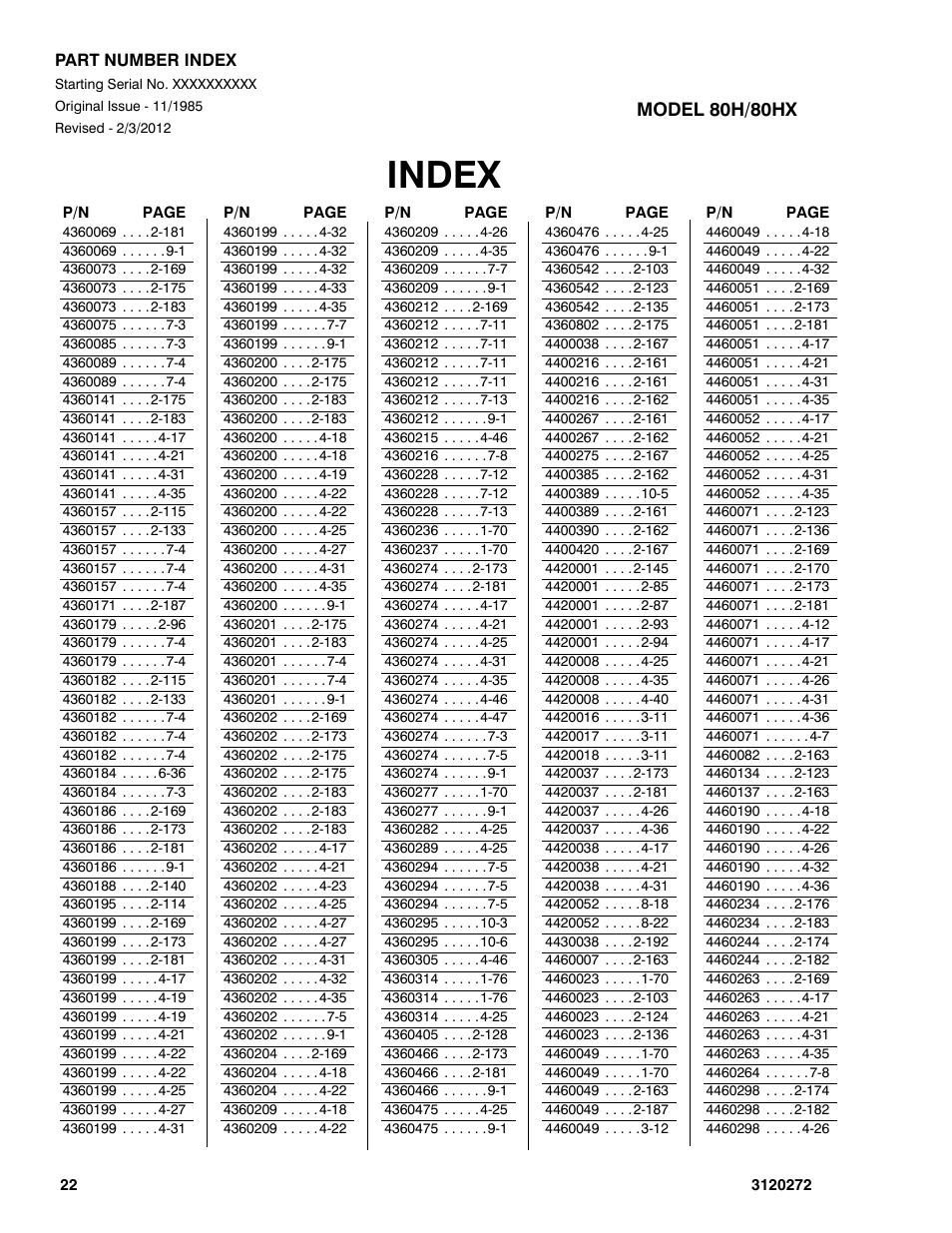 Index | JLG 80H ANSI Parts Manual User Manual | Page 534 / 548