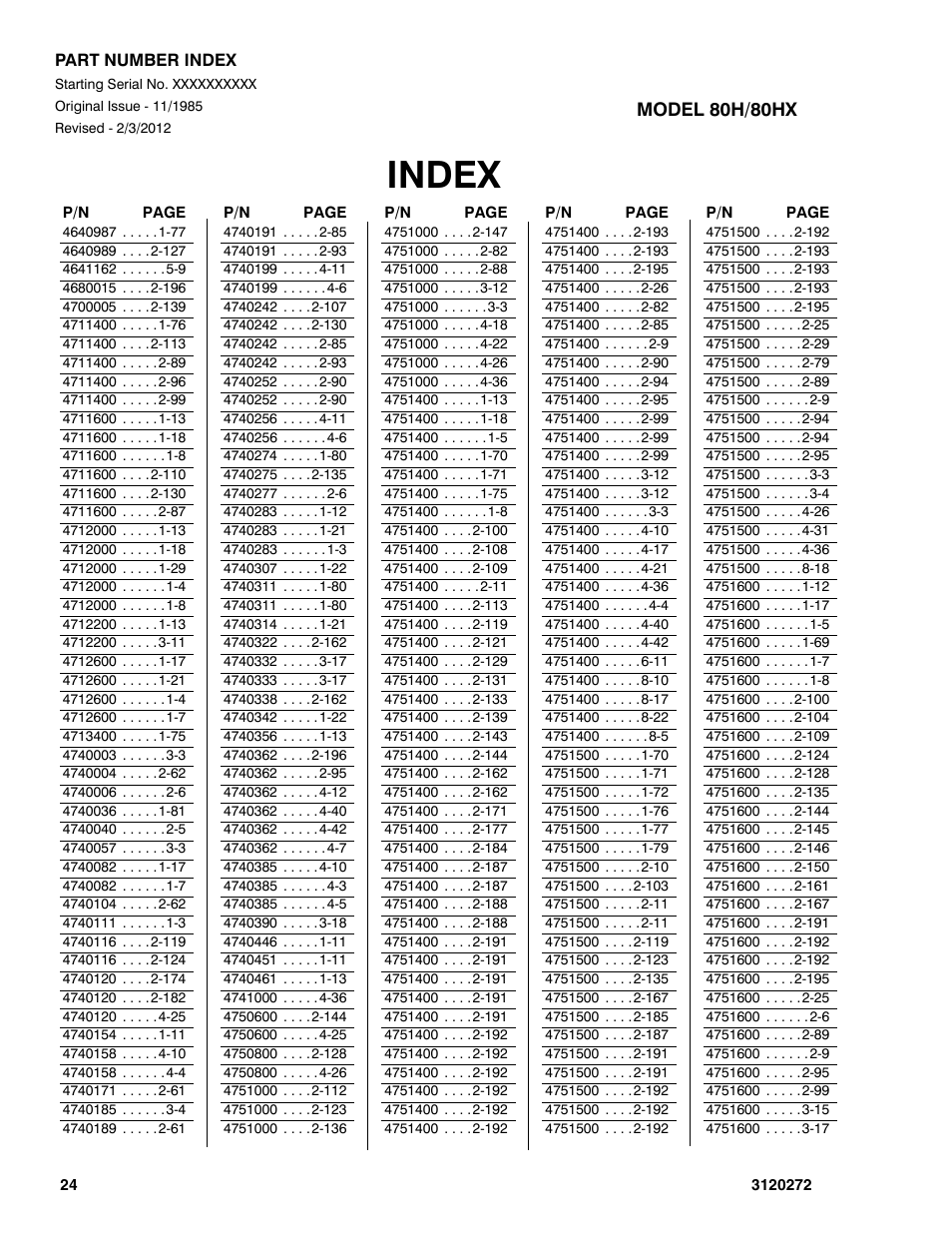 Index | JLG 80H ANSI Parts Manual User Manual | Page 536 / 548