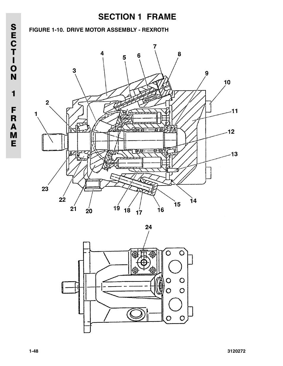 Figure 1-10. drive motor assembly - rexroth | JLG 80H ANSI Parts Manual User Manual | Page 56 / 548